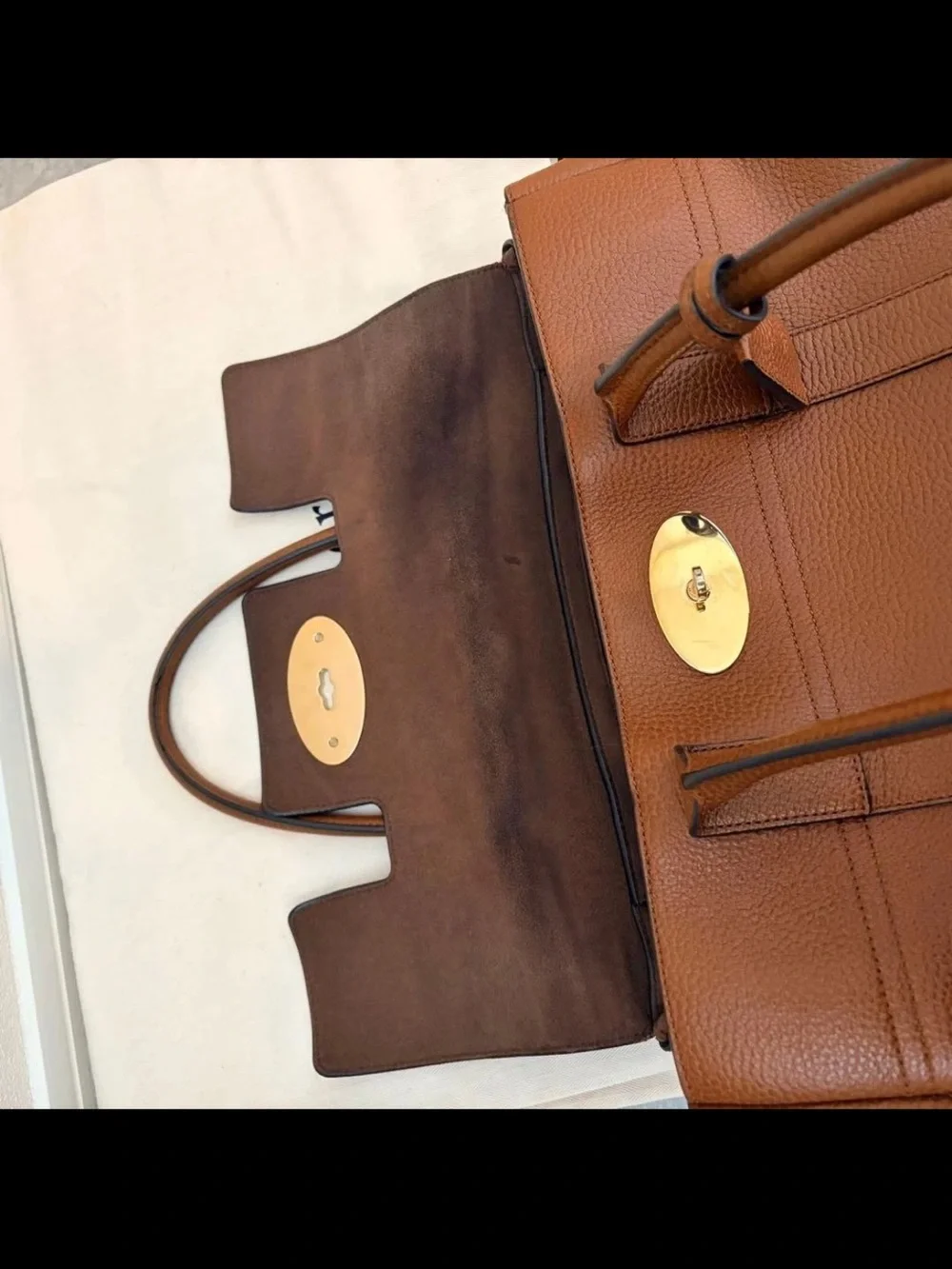 Mulberry Brown Leather Top-Handle Satchel